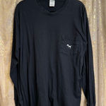 PINK - Victoria's Secret  Black Silver Dog Sequin Bling Campus Top Large Photo 0