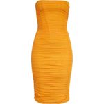 House Of CB  Julianna Strapless Ruched Corset Dress Women's XS Orange NWOT Photo 7