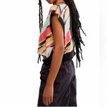 Free People Movement Multi Print Crew Neck Short Sleeve My Time Tee Black Size XL Photo 2