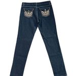 Anita Jeans Womens Dark Wash Straight Leg Bling Embroidered Curvy Fit Size 11 Blue Photo 2