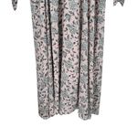 Gal Meets Glam Florence Floral Tie Cuff Long Sleeve Maxi Dress size 18 Grey Pink Photo 6