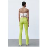 ZARA NWT  HIGH RISE FLARED JACQUARD PANTS  GREEN Photo 3