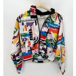 Puma Jacket Women SMALL White Multi International Woven Print Track Full Zip Photo 10