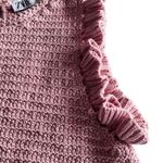 ZARA  pink knit sleeveless ruffled sweater size Small Photo 6