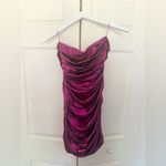 ASTR the Label Paulette Mini Dress in Metallic Pink Strapless Ruching Size Small Photo 7
