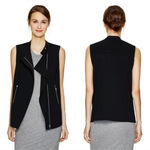 Harvé Benard New Harvè Benard Black Vest with Pleat/Ribbed Detailing Photo 1