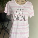 Rae Dunn  Cat Mom Tie Dye Pink WhiteTee Shirt Photo 1