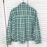 American Eagle Oversized Plaid Fleece Flannel Button Up Shacket Green Large Photo 7
