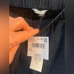 American Eagle NWT dark wash wide leg denim pants, elastic waist, pockets; M Photo 3