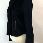 Twiggy Black Corduroy Motorcycle Ruffle Neck Front Jacket Size L Size L Photo 3