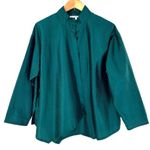 Marisa Baratelli Emerald Green Pleated Thai Silk Asymmetrical Tunic Top Size 12 Photo 1