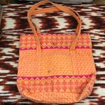 Colorful Vibrant Orange Pink Quilted Paisley Hand Bag Purse Hobo Tote Laptop Computer Bag No Closure #Cottagecore #Boho #farmcore #indie #hipster hippie Measurement in pics Photo 5