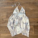 Silence + Noise NWT  UO Satin Halter Botanical Print Asymmetrical Tank XS Y2K Photo 1