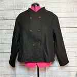 Allegra K  Black Double-Breasted Pea Coat Photo 0
