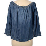 Cloth & Stone Blouse Size S Anthropologie Denim Chambray Shirt Long Sleeves Photo 0
