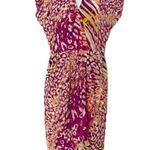 Charlie Jade Silk Slip Dress‎ Midi  Beach  Purple Animal Resort Artsy  Medium Photo 0