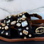 Dolce & Gabbana women’s jeweled satin flat sandal size IT 37.5 US 7.5 Photo 4