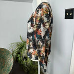 Marie Oliver  Silk Faux Wrap Long Sleeved Blouse in Fall Autumn Colors size Small Photo 2