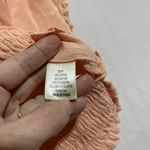 Self E Cropped Top Women XL Peach Crocheted Lace Trim Kimono Short Sleeve V Photo 3