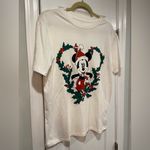 Disney NWOT Size S Micky Mouse Christmas Holly Holiday Wreath Graphic Tee Shirt Photo 1