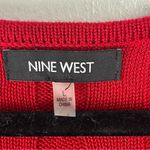 Nine West Red 3/4 Sleeves V-Neck Cable Knit Pleated Sweater Dress Size Large Photo 2