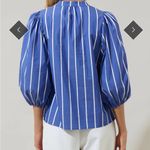 Sugar Lips  Blue and White Striped Blouse Photo 1