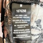 Nicole Miller  Original Black Floral Linen Dress Classic Coastal Boho Medium Photo 3