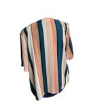 WORTHINGTON‎ Women's Striped Slimming Chic Multicolor Top Size XL Green Peach Photo 2