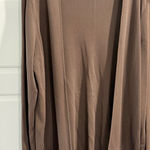 August Max Brown Women's Cardigan Classic Minimalist Office Airport Layering Photo 0