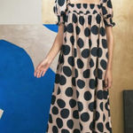 Rhode Resort “Jane” Maxi Dress Floral Print Boho Vacation Dress – Women’s Size M Tan Size M Photo 0