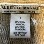 Alberto Makali VTG  Angora Cardigan Button Down Sweater Rhinestone Wool Beige S Photo 2