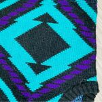 Vintage 80s koman long sleeve geometric retro sweater nostalgic ski wear winter Purple Size M Photo 1