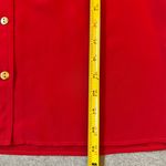 Amanda Uprichard  100% Silk Red Rolled Sleeve Button Up Lightweight Blouse Large Photo 6