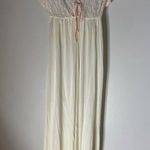 Vintage Suzy Star Cream Nylon With Lace Pink‎ Ribbon Trim Junior 11 Long Gown White Size undefined Photo 0