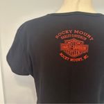 Vintage Harley Davidson 100% Cotton Black Sequin Baby Tee Size XL Orange Photo 3