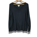 Lucky Brand Black Lightweight V-neck Sweater LARGE Photo 2