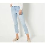 Laurie Felt Women’s Daisy Denim Crop Easy Skinny Jeans‎ Raw Hem Size 14P Stretch Blue Photo 1
