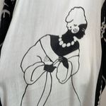 27. Vintage Y2K Lady Scoop Neck Tassel Kaftan Beach Cover Up 1X Black W… White Photo 4