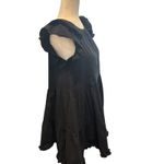 Tiered Ruffle Sleeve Babydoll Dress, Mini Dress with Back Keyhole Black Photo 3