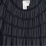 Max Studio MSSP Size M Black Shift Dress With Metallic and Velvet Floral Design Photo 3