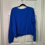 Draper James  RSVP Textured V-neck Button Cardigan Size XL Blue Cropped Women’s Photo 3