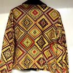 Vintage Silverado Tapestry Jacket Native American Print Made in USA Gold Size M Photo 4