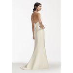 David's Bridal  COLLECTION chiffon halter sheath wedding dress Size 8 Soft White Photo 1