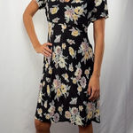 EXPRESS Y2K Vintage  Floral Midi Dress in Black Size XS Photo 0
