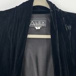 Alex Evenings Women's Vintage Black Long Sleeve Velvet Open Swing Jacket Size S Photo 5