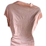 Halara  XL NYE Sparkle Metallic Champagne Pink Twist Front Mesh Blouse Top Photo 2