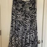 EUC Vintage CHAUS women’s black white zebra print lined ruffle maxi skirt size 8 Photo 0