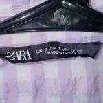 ZARA  Women's Size Small Purple Sleeveless Shoulder Pad Plaid Button Up Crop Top Photo 5