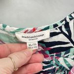 Beach lunch lounge Womens Tropical Print Blouse Top Multicolor Sleeveless Size X Green Photo 3