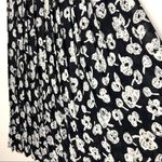 Vintage Russ Pleated Maxi Skirt Black White Floral Print Size 8 Photo 2